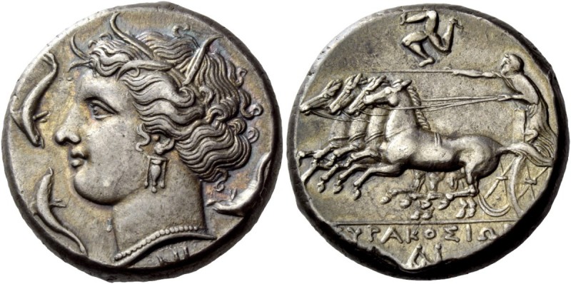Greek Coinage 
 Syracuse 
 Tetradrachm circa 310-305, AR 16.94 g. Head of Pers...