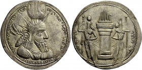 Greek Coinage 
 Varhãm (Bahram) I, 273 – 276 
 Drachm circa 273-276, AR 4.52 g. Legend in Pahlavi characters, Bust r., wearing diadem and radiate cr...