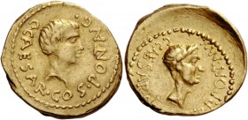 The Roman Republic 
 Octavianus. Aureus, Gallia Transalpina and Cisalpina 43, AV 8.07 g. C·CAESAR·COS·PONT·AVG· Bare and bearded head of Octavian r. ...