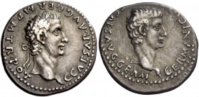 The Roman Empire 
 Gaius, 37 – 41 
 Denarius, Lugdunum circa 40, AR 3.70 g. C CAESAR AVG GERM P M TR POT. Head of Caligula, laureate, to r. Rev. GER...
