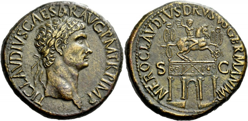 The Roman Empire 
 Claudius, 41 – 54 
 Sestertius 41–50, Æ 33.00 g. TI CLAVDIV...