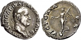 The Roman Empire 
 Galba, 68 – 69 
 Denarius 68-69, AR 3.47 g. IMP SER GALBA CAESAR AVG Laureate and draped bust r. Rev. VICTORIA PR Victory standin...