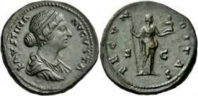 The Roman Empire 
 Faustina II, wife of Marcus Aurelius 
 Sestertius circa 147-175, Æ 28.11 g. FAVSTINA AVGVSTA Diademed and draped bust r. Rev. FEC...
