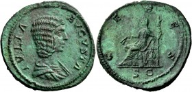 The Roman Empire 
 Julia Domna, wife of Septimus Severus 
 Sestertius 198, Æ 22.50 g. IVLIA - AVGVSTA Draped bust r. Rev. CERES / SC Ceres seated l....
