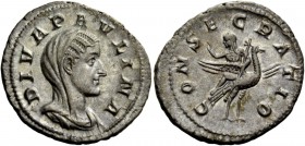 The Roman Empire 
 Paulina, wife of Maximinus I 
 Diva Paulina. Denarius 236, AR 3.07 g. DIVA PAULINA Veiled and draped bust r. Rev. CONSECRATIO Pau...