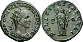The Roman Empire 
 Trajan Decius, 249 – 251 
 Double-sestertius 249-251, Æ 37.84 g. IMP C M Q TRAIANVS DECIVS AVG Radiate and cuirassed bust r., wit...