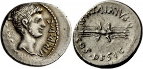 The Roman Republic 
 C. Caesar Octavianus and Q. Salvius . Denarius, mint moving with Octavianus 40, AR 3.83 g. C·CAESAR· III·VIR·R·P·C Head of Octav...