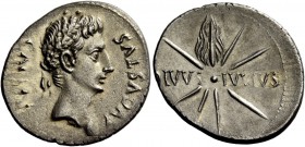 The Roman Empire 
 Octavian as Augustus, 27 BC – 14 AD 
 Denarius, Caesaraugusta (?) circa 19–18 BC, AR 3.61 g. CAESAR – AVGVSTVS Oak-wreathed head ...