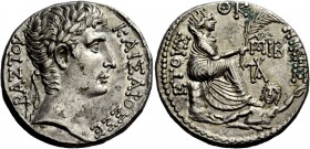 The Roman Empire 
 Octavian as Augustus, 27 BC – 14 AD 
 Tetradrachm, Antiochia Syriae October – December 3 BC, AR 15.35 g. KAISAROS SE - BASTOS Lau...