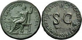The Roman Empire 
 Octavian as Augustus, 27 BC – 14 AD 
 Divus Augustus. Sestertius 80-81, Æ 24.99 g. DIVVS AVGVSTVS – PATER Augustus, radiate and t...