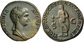 The Roman Empire 
 In the name of Antonia, wife of Nero Claudius Drusus 
 Antonia's portraits on bronze coins issued under her son Claudius can be v...