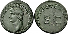The Roman Empire 
 In the name of Germanicus, father of Gaius 
 As 37-41, Æ 11.25 g. GERMANICVS CAESAR TI AVGVST F DIVI AVG N Bare head l. Rev. C CA...