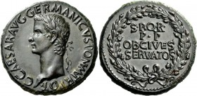 The Roman Empire 
 Gaius, 37 – 41 
 Sestertius 37-38, Æ 30.89 g. C CAESAR AVG GERMANICVS PON M TR POT Bare head l. Rev. S P Q R / P P / OB CIVES / S...