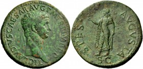 The Roman Empire 
 Claudius, 41-54 
 Sestertius 50-54, Æ 29.40 g. TI CLAVDIVS CAESAR AVG P M TR P IMP P P Laureate head r. Rev. SPES – AVGVSTA Spes ...