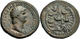 The Roman Empire 
 Nero augustus, 54 – 68 
 Sestertius circa 64, Æ 27.08.g NERO CLAVD CAESAR AVG GER P M TR P IMP P P Laureate head r., with aegis o...