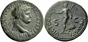 The Roman Empire 
 Nero augustus, 54 – 68 
 Dupondius, Lugdunum circa 66, Æ 13.34 g. IMP NERO CAESAR AVG P MAX TR P P Laureate head r., with globe a...