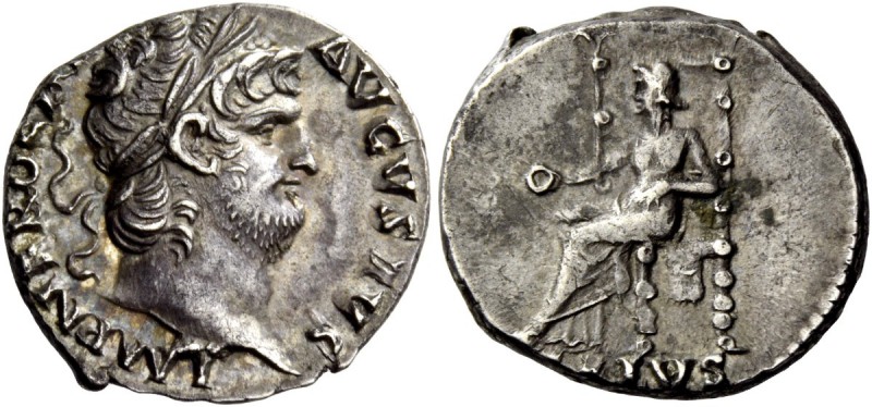 The Roman Empire 
 Nero augustus, 54 – 68 
 Denarius circa 66-67, AR 3.51 g. I...