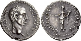 The Roman Empire 
 Galba, 68 – 69 
 Denarius, Tarraco (?) circa April to late 68, AR 3.33 g. SER GALBA – IMPERATOR Laureate head r., globe at point ...