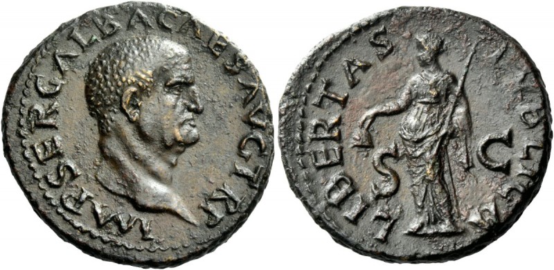 The Roman Empire 
 Galba, 68 – 69 
 As late summer 68, Æ 11.55 g. IMP SER GALB...