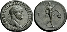 The Roman Empire 
 Vespasian, 69 – 79 
 Sestertius 71, Æ 28.41 g. IMP CAES VESPASIAN AVG P M TR P P P COS III Laureate head r. Rev. S – C Mars advan...