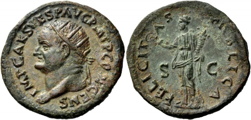 The Roman Empire 
 Vespasian, 69 – 79 
 Dupondius 74, Æ 12.34 g. IMP CAES VESP...