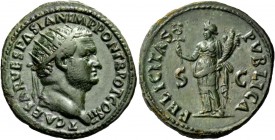The Roman Empire 
 Titus caesar, 69 – 79 
 Dupondius 72, Æ 12.51 g. T CAESAR VESPASIAN IMP PONT TR POT COS II Radiate head r. Rev. FELICITAS – PVBLI...