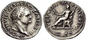 The Roman Empire 
 Titus augustus, 79 – 81 
 Denarius after 1st July 79, AR 3.45 g. IMP TITVS CAES VESPASIAN AVG P M Laureate head r. Rev. TR P VIII...