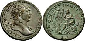 The Roman Empire 
 Trajan, 98-117 
 Dupondius circa 108-109/110, Æ 14.07 g. IMP CAES NERVAE TRAIANO AVG GER DAC P M TR P COS V P P Radiate bust r., ...