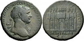 The Roman Empire 
 Trajan, 98-117 
 Sestertius circa 112/113-summer 114, Æ 24.74 g. IMP CAES NERVAE TRAIANO AVG GER DAC P M TR P COS VI P P Laureate...