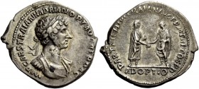 The Roman Empire 
 Hadrian, 117 – 138 
 The first few portrait types of Hadrian on coins occur very early in his reign and can be clearly differenti...