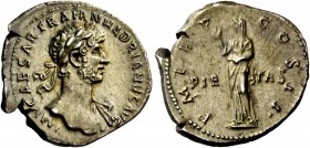 The Roman Empire 
 Hadrian, 117 – 138 
 Denarius 118, AR 3.32 g. IMP CAESAR TRAIAN HADRIANVS AVG Laureate bust r., with drapery on l. shoulder. Rev....