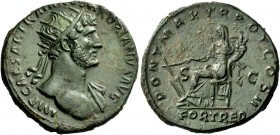 The Roman Empire 
 Hadrian, 117 – 138 
 Dupondius 118, Æ 12.91 g. IMP CAESAR TRAIANVS HADRIANVS AVG Radiate bust r., with drapery on l. shoulder. Re...
