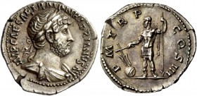 The Roman Empire 
 Hadrian, 117 – 138 
 Denarius 119-122, AR 3.50 g. IMP CAESAR TRAIAN HADRIANVS AVG Laureate bust r. Rev. P M TR P – COS III Hadria...