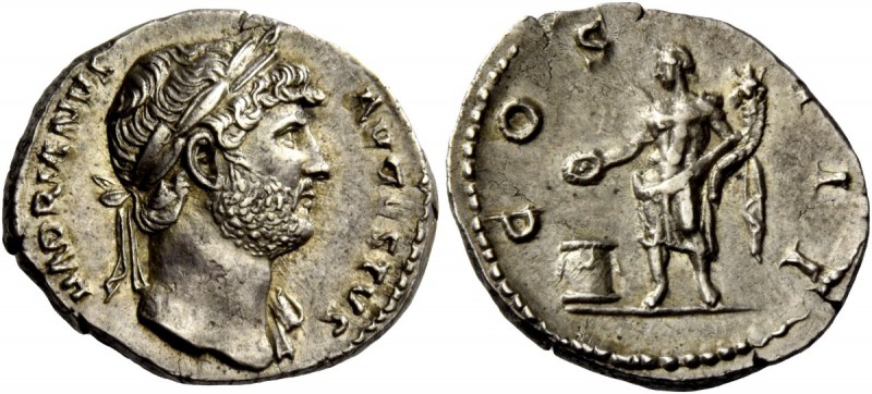 The Roman Empire 
 Hadrian, 117 – 138 
 Denarius 125-128, AR 3.47 g. IMP HADRI...