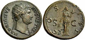 The Roman Empire 
 Hadrian, 117 – 138 
 Dupondius 125-128, Æ 15.46 g. HADRIANVS – AVGVSTVS Radiate head r., with drapery on l. shoulder. Rev. COS – ...