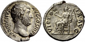 The Roman Empire 
 Hadrian, 117 – 138 
 Denarius 134-138, AR 3.51 g. HADRIANVS – AVG COS III P P Bare head r. Rev. VICTOR – IA AVG Victory seated l....