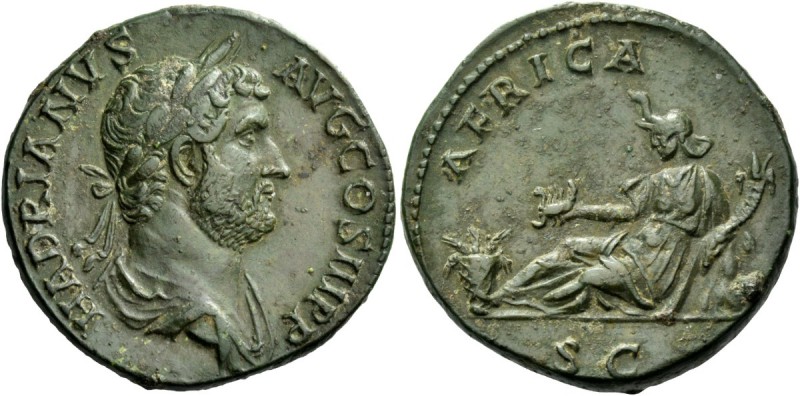 The Roman Empire 
 Hadrian, 117 – 138 
 Dupondius or As 134-138, Æ 13.74 g. HA...