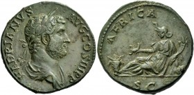 The Roman Empire 
 Hadrian, 117 – 138 
 Dupondius or As 134-138, Æ 13.74 g. HADRIANVS – AVG COS III P P Laureate and draped bust r. Rev. AFRICA Afri...
