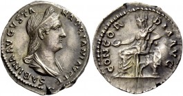 The Roman Empire 
 Sabina, wife of Hadrian 
 Denarius 128-137, AR 3.35 g. SABINA AVGVSTA – HADRIANI AVG P P Diademed and draped bust r. CONCOR – DIA...