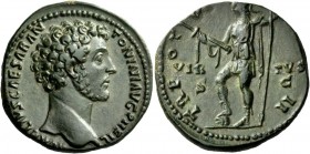 The Roman Empire 
 Marcus Aurelius caesar, 139 – 161 
 As 151-152, Æ 12.00 g. AVRELIVS CAESAR AN – TONINI AVG PII FIL Bare head r. Rev. TR P – OT – ...