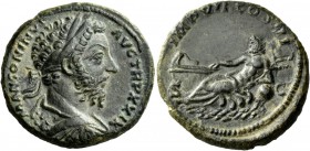 The Roman Empire 
 Marcus Aurelius augustus, 161 – 180 
 As 175, Æ 11.16 g. M ANTONINVS – AVG TR P XXIX Laureate, draped and cuirassed bust r. Rev. ...