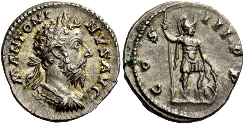 The Roman Empire 
 Marcus Aurelius augustus, 161 – 180 
 Denarius 176-180, AR ...