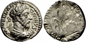 The Roman Empire 
 Marcus Aurelius augustus, 161 – 180 
 Brockage denarius 179-180, AR 3.01 g. M AVREL ANT – ONINVS AVG Laureate, draped and cuirass...