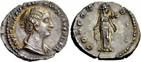 The Roman Empire 
 Faustina II, daughter of Antoninus Pius and wife of Marcus Aurelius 
 Denarius 149-152, AR 3.28 g. FAVSTINA ANTONINI AVG PII FIL ...