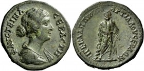 The Roman Empire 
 Faustina II, daughter of Antoninus Pius and wife of Marcus Aurelius 
 Denarius 156-175, AR 3.68 g. FAVSTINA – AVGVSTA Draped bust...