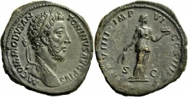The Roman Empire 
 Commodus, 177 – 192 
 Sestertius 183, Æ 21.85 g. M COMMODVS AN – TONINVS AVG PIVS Laureate head r. Rev. TR P VIIII IMP – VI – COS...