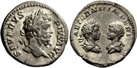 The Roman Empire 
 Septimius Severus, 193 – 211 
 Denarius 201-210, AR 3.03 g. SEVERVS – PIVS AVG Laureate head r. Rev. AEYERNIT IMPERI Confronted b...