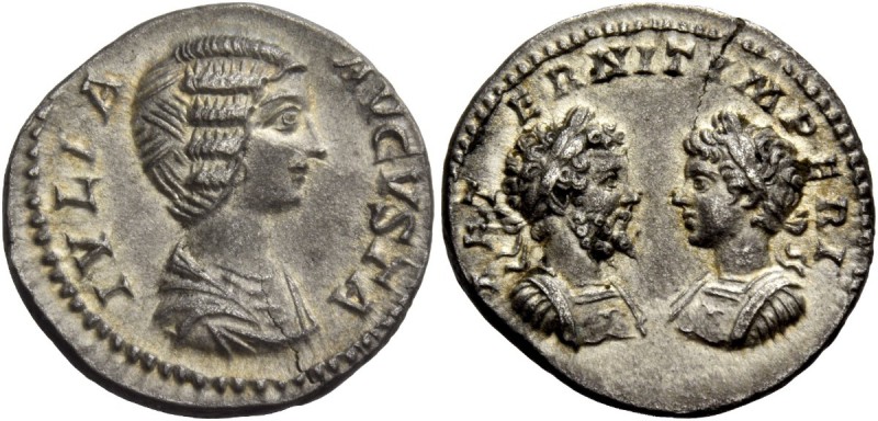 The Roman Empire 
 Julia Domna, wife of Septimius Severus 
 Denarius 196-211, ...