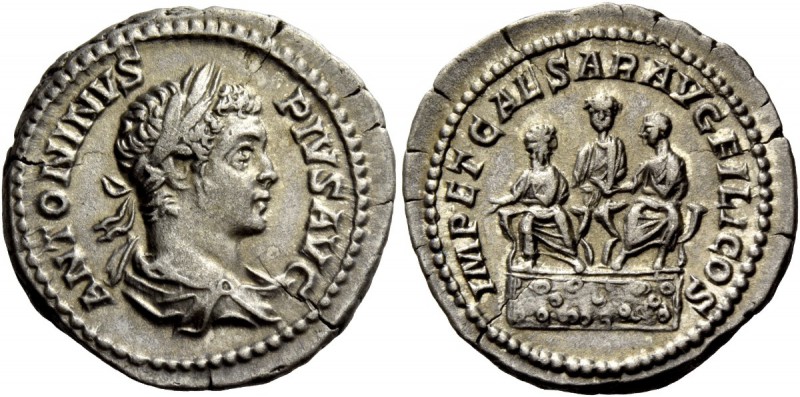 The Roman Empire 
 Caracalla, 198 – 217 
 Denarius 201-206, AR 3.57 g. ANTONIN...