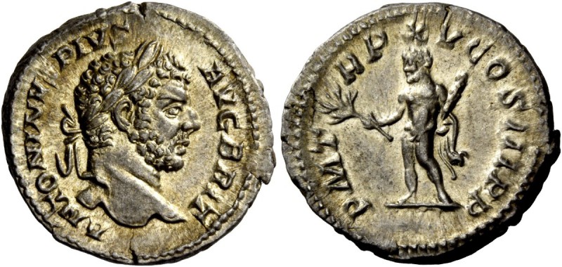 The Roman Empire 
 Caracalla, 198 – 217 
 Denarius 212, AR 3.54 g. ANTONINVS P...